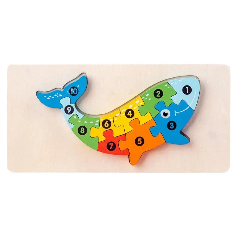 Montessori-Holzpuzzle für Kleinkinder, Montessori-Spielzeug für Kleinkinder im Alter von 2, 3, 4 und 5 Jahren, Top-3D-Puzzle, pädagogisches Dinosaurierspielzeug