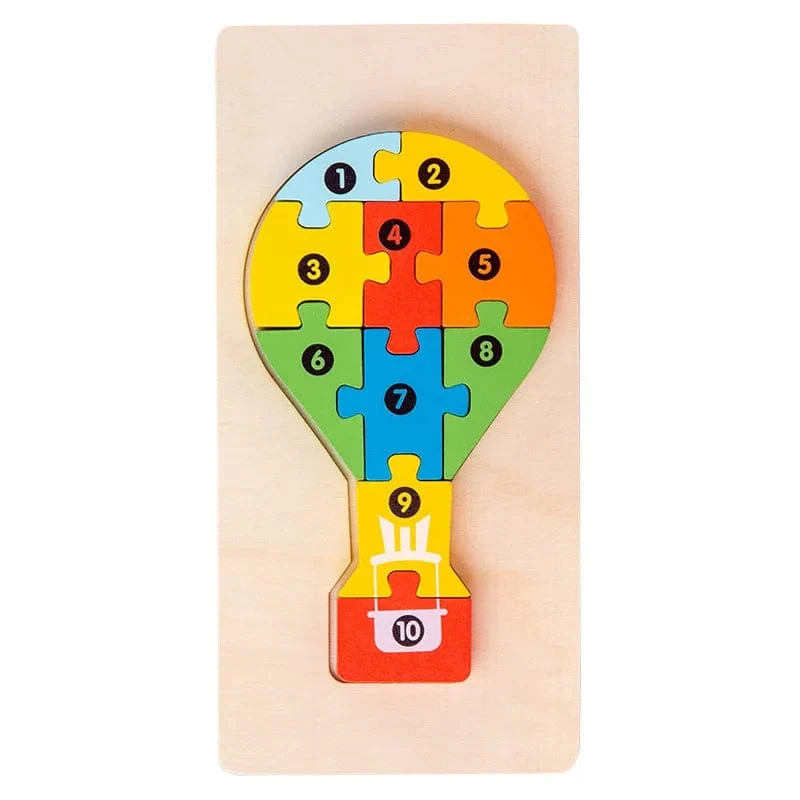 Montessori-Holzpuzzle für Kleinkinder, Montessori-Spielzeug für Kleinkinder im Alter von 2, 3, 4 und 5 Jahren, Top-3D-Puzzle, pädagogisches Dinosaurierspielzeug