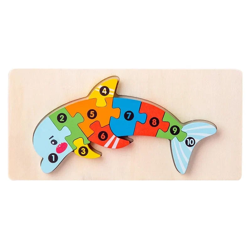 Montessori-Holzpuzzle für Kleinkinder, Montessori-Spielzeug für Kleinkinder im Alter von 2, 3, 4 und 5 Jahren, Top-3D-Puzzle, pädagogisches Dinosaurierspielzeug