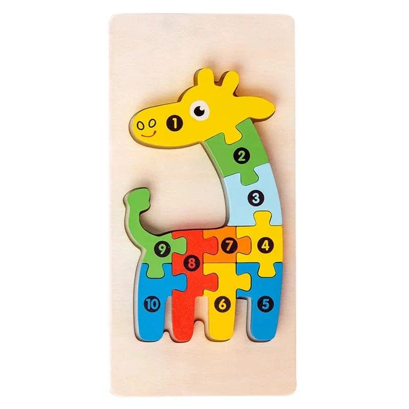 Montessori-Holzpuzzle für Kleinkinder, Montessori-Spielzeug für Kleinkinder im Alter von 2, 3, 4 und 5 Jahren, Top-3D-Puzzle, pädagogisches Dinosaurierspielzeug