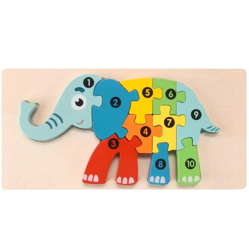 Montessori-Holzpuzzle für Kleinkinder, Montessori-Spielzeug für Kleinkinder im Alter von 2, 3, 4 und 5 Jahren, Top-3D-Puzzle, pädagogisches Dinosaurierspielzeug