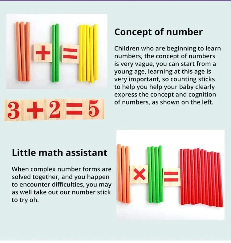 1 Set Kinder Vorschule Spielzeug Montessori Zählen Sticks Stangen Mit Eisen Box Mathematik Bildung Für Jungen Und Mädchen
