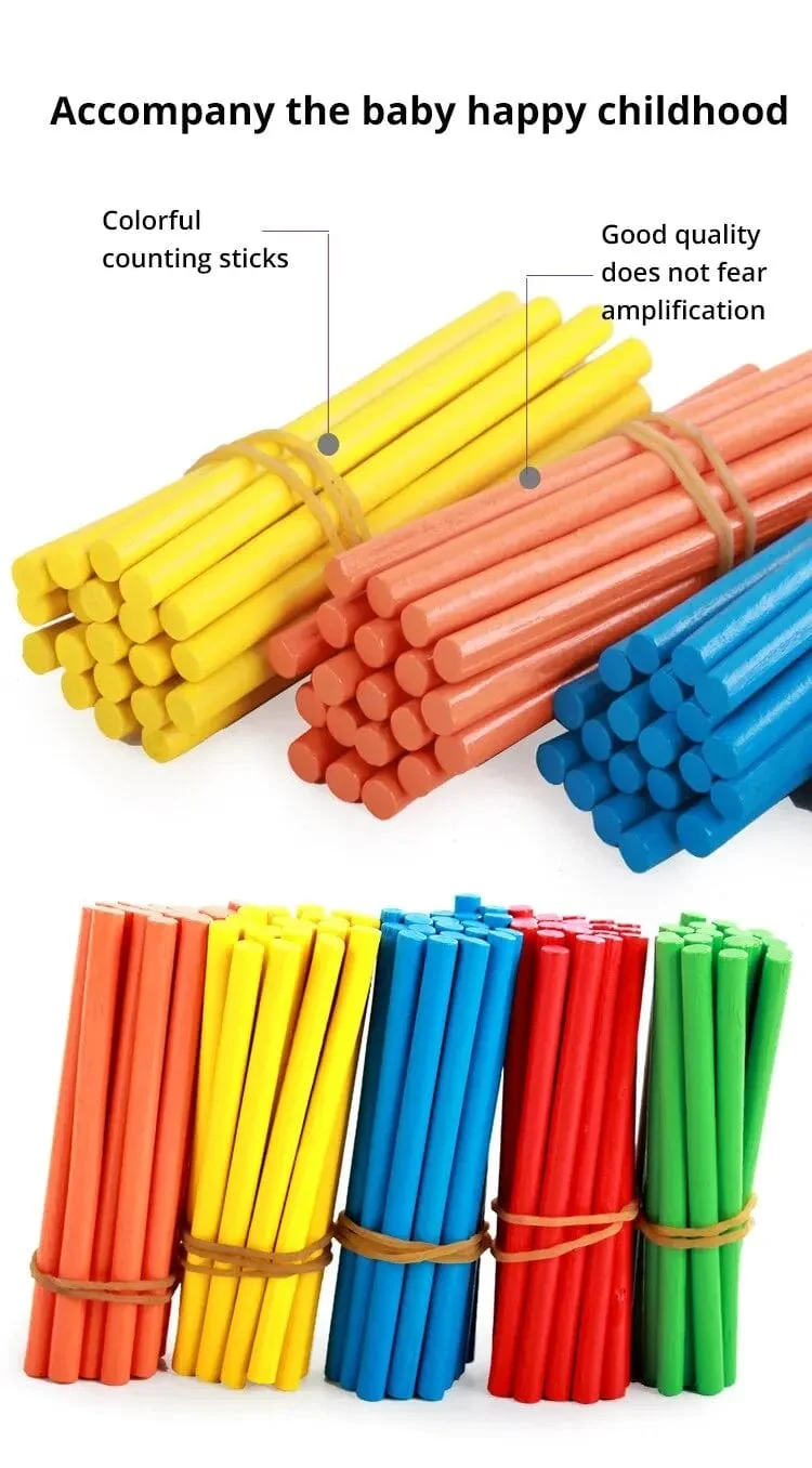 1 Set Kinder Vorschule Spielzeug Montessori Zählen Sticks Stangen Mit Eisen Box Mathematik Bildung Für Jungen Und Mädchen
