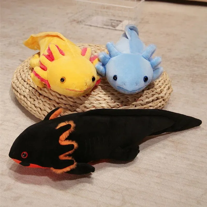 23–80 cm Kawaii Buntes Molch-Plüschtier, gefüllt mit süßem Axolotl, Salamander, flauschigem Plüschfisch, beschwichtigend, langes Kissen, Kindergeschenk