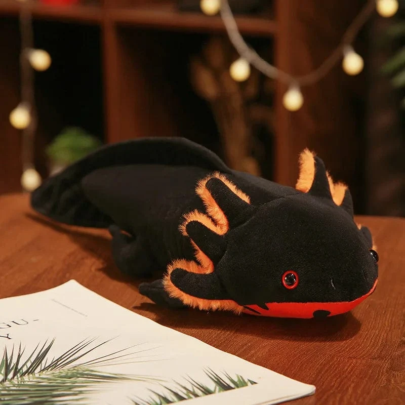 23–80 cm Kawaii Buntes Molch-Plüschtier, gefüllt mit süßem Axolotl, Salamander, flauschigem Plüschfisch, beschwichtigend, langes Kissen, Kindergeschenk