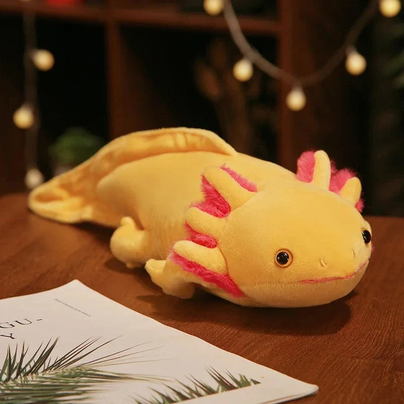 23–80 cm Kawaii Buntes Molch-Plüschtier, gefüllt mit süßem Axolotl, Salamander, flauschigem Plüschfisch, beschwichtigend, langes Kissen, Kindergeschenk
