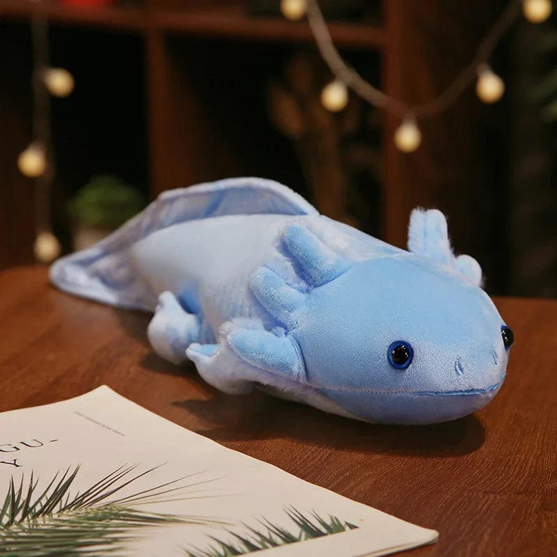 23–80 cm Kawaii Buntes Molch-Plüschtier, gefüllt mit süßem Axolotl, Salamander, flauschigem Plüschfisch, beschwichtigend, langes Kissen, Kindergeschenk