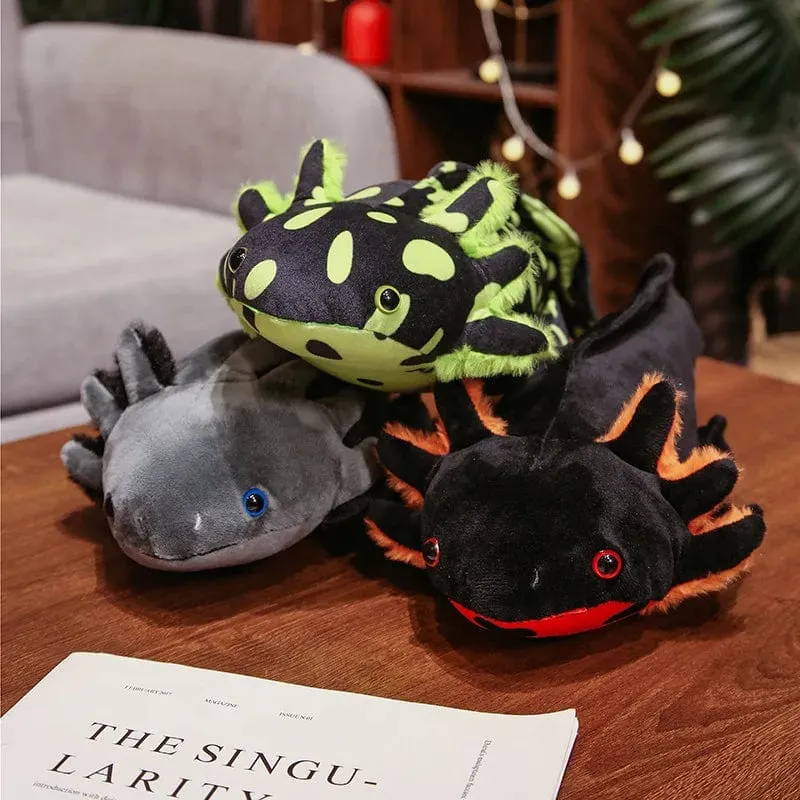 23–80 cm Kawaii Buntes Molch-Plüschtier, gefüllt mit süßem Axolotl, Salamander, flauschigem Plüschfisch, beschwichtigend, langes Kissen, Kindergeschenk