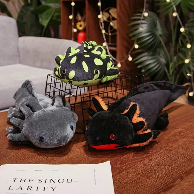 23–80 cm Kawaii Buntes Molch-Plüschtier, gefüllt mit süßem Axolotl, Salamander, flauschigem Plüschfisch, beschwichtigend, langes Kissen, Kindergeschenk
