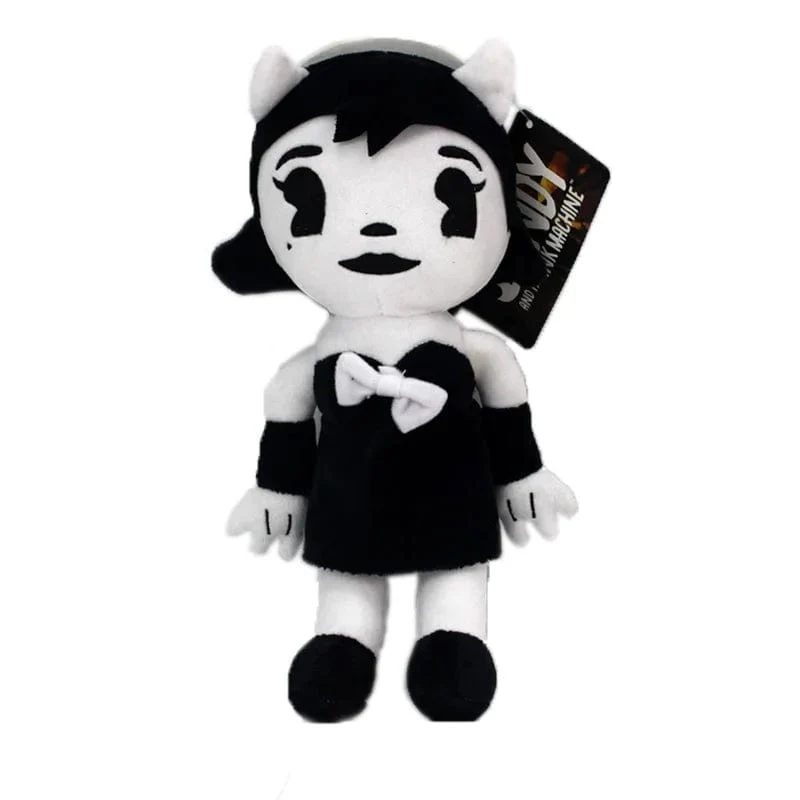 30 cm Bendy Plüschtiere Spiel Horror Bendy & Boris & Alice Engel Plüschpuppe Weiche Stofftiere für Kinder Kindergeschenke mit Anhänger