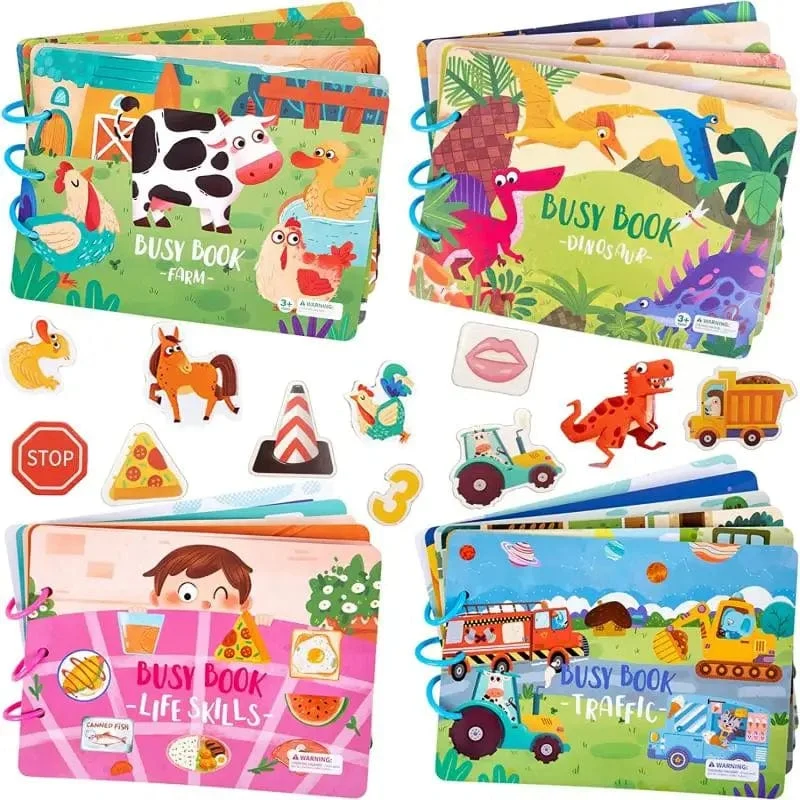 Ruhiges Beschäftigungsbuch für Babys, Montessori-Material, Spielzeug, Aufkleberpaste, Matching-Spiel, Kleinkind-Erkenntnis-Spielzeugbuch, Kinder, frühes Lernspielzeug