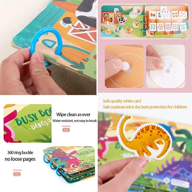 Ruhiges Beschäftigungsbuch für Babys, Montessori-Material, Spielzeug, Aufkleberpaste, Matching-Spiel, Kleinkind-Erkenntnis-Spielzeugbuch, Kinder, frühes Lernspielzeug
