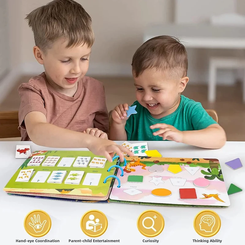 Ruhiges Beschäftigungsbuch für Babys, Montessori-Material, Spielzeug, Aufkleberpaste, Matching-Spiel, Kleinkind-Erkenntnis-Spielzeugbuch, Kinder, frühes Lernspielzeug
