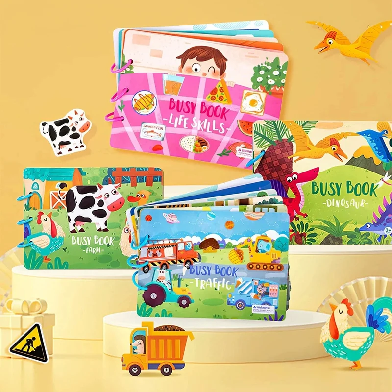 Ruhiges Beschäftigungsbuch für Babys, Montessori-Material, Spielzeug, Aufkleberpaste, Matching-Spiel, Kleinkind-Erkenntnis-Spielzeugbuch, Kinder, frühes Lernspielzeug