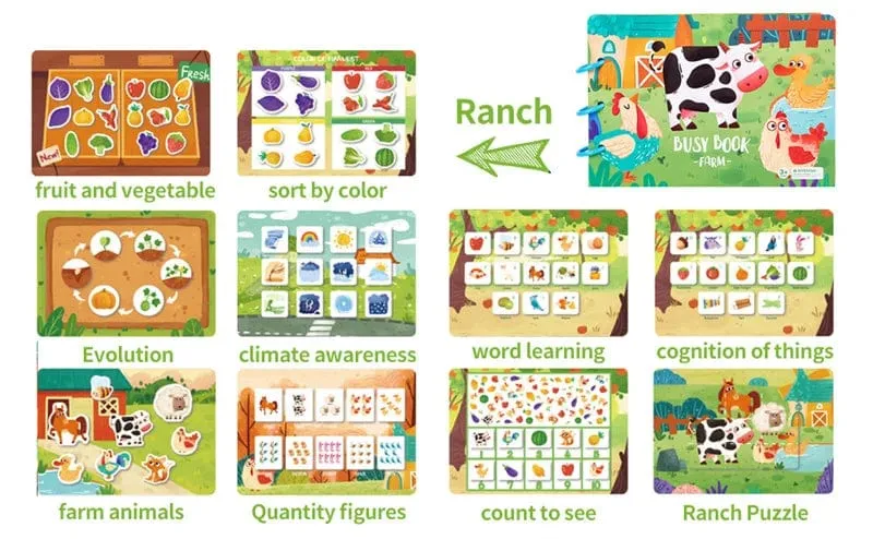 Ruhiges Beschäftigungsbuch für Babys, Montessori-Material, Spielzeug, Aufkleberpaste, Matching-Spiel, Kleinkind-Erkenntnis-Spielzeugbuch, Kinder, frühes Lernspielzeug