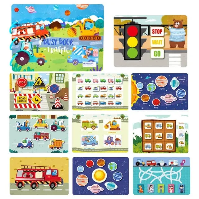 Ruhiges Beschäftigungsbuch für Babys, Montessori-Material, Spielzeug, Aufkleberpaste, Matching-Spiel, Kleinkind-Erkenntnis-Spielzeugbuch, Kinder, frühes Lernspielzeug