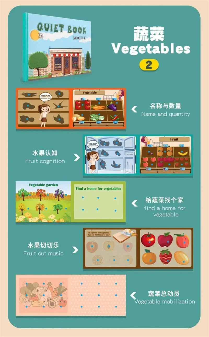 Ruhiges Beschäftigungsbuch für Babys, Montessori-Material, Spielzeug, Aufkleberpaste, Matching-Spiel, Kleinkind-Erkenntnis-Spielzeugbuch, Kinder, frühes Lernspielzeug