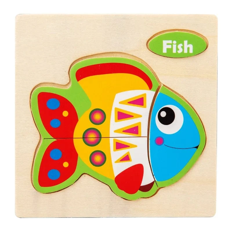 Baby Holzspielzeug Intelligenz 3D Puzzle Cartoon Puzzle Kinder Frühes Lernen Lernspielzeug für Kinder Montessori Spiele