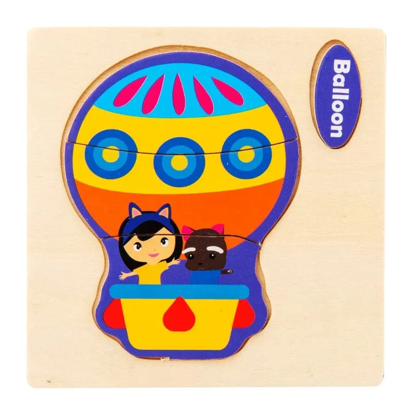 Baby Holzspielzeug Intelligenz 3D Puzzle Cartoon Puzzle Kinder Frühes Lernen Lernspielzeug für Kinder Montessori Spiele