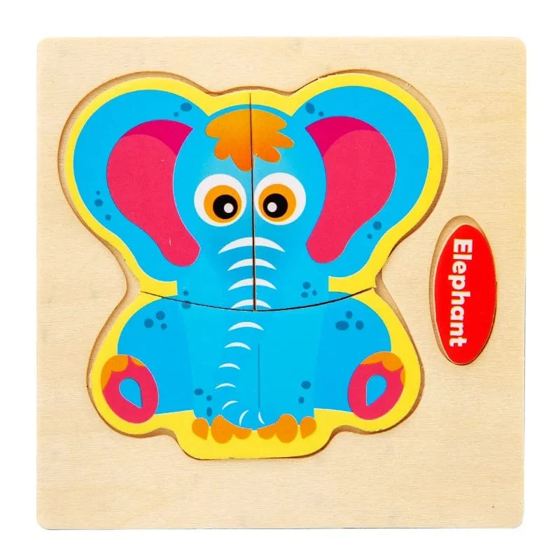 Baby Holzspielzeug Intelligenz 3D Puzzle Cartoon Puzzle Kinder Frühes Lernen Lernspielzeug für Kinder Montessori Spiele