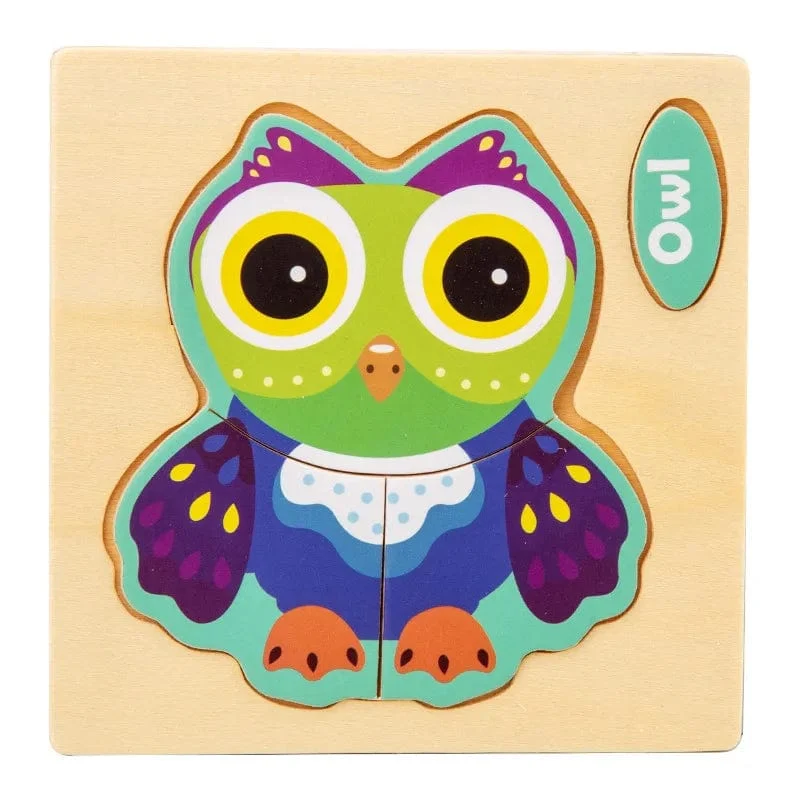 Baby Holzspielzeug Intelligenz 3D Puzzle Cartoon Puzzle Kinder Frühes Lernen Lernspielzeug für Kinder Montessori Spiele