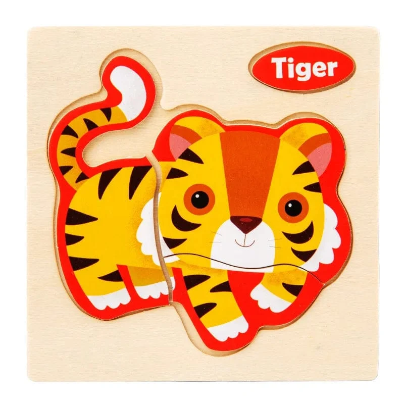 Baby Holzspielzeug Intelligenz 3D Puzzle Cartoon Puzzle Kinder Frühes Lernen Lernspielzeug für Kinder Montessori Spiele