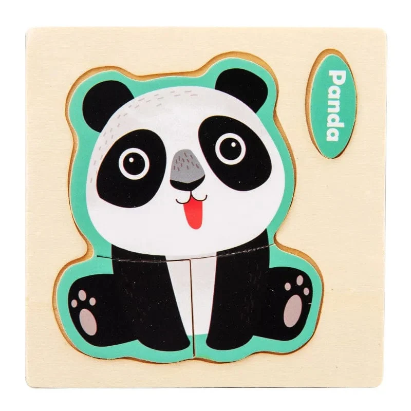 Baby Holzspielzeug Intelligenz 3D Puzzle Cartoon Puzzle Kinder Frühes Lernen Lernspielzeug für Kinder Montessori Spiele