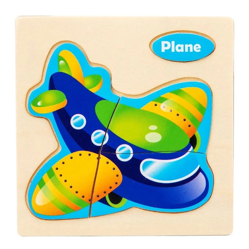Baby Holzspielzeug Intelligenz 3D Puzzle Cartoon Puzzle Kinder Frühes Lernen Lernspielzeug für Kinder Montessori Spiele