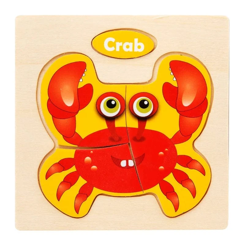 Baby Holzspielzeug Intelligenz 3D Puzzle Cartoon Puzzle Kinder Frühes Lernen Lernspielzeug für Kinder Montessori Spiele