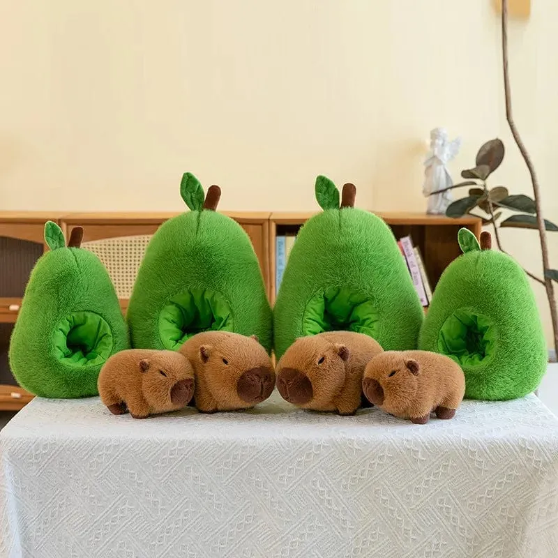 35 cm Hut Plüsch Capibala Puppe Weiches Tier Wasserschweinswal Maus Plüschtiere Avocado Puppe Kinder- und Mädchengeschenk Capybara Kissen