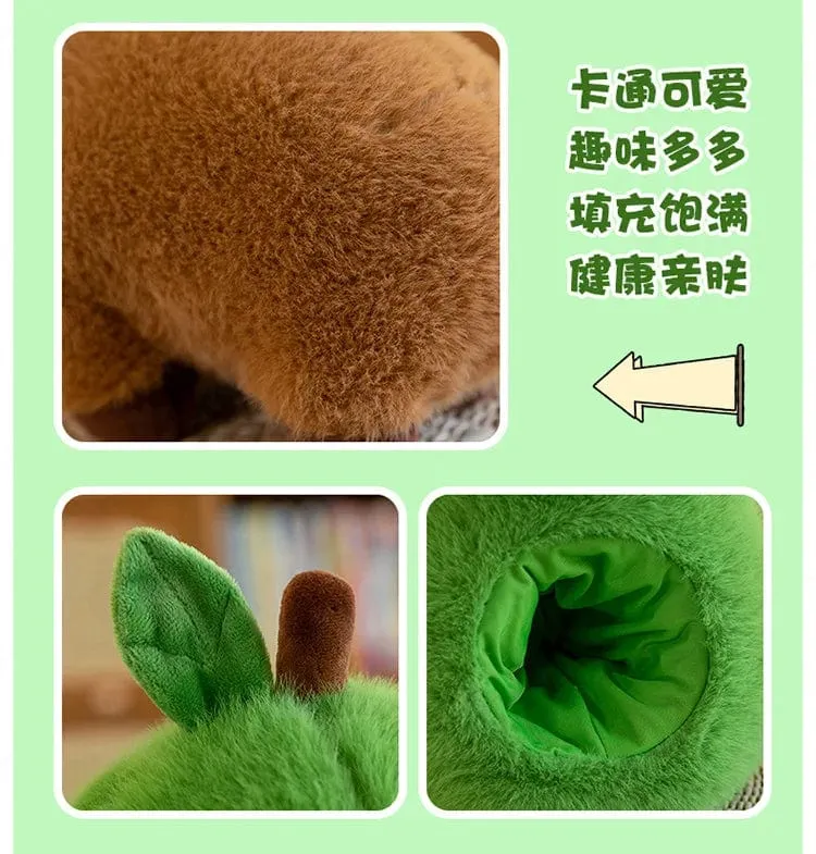 35 cm Hut Plüsch Capibala Puppe Weiches Tier Wasserschweinswal Maus Plüschtiere Avocado Puppe Kinder- und Mädchengeschenk Capybara Kissen