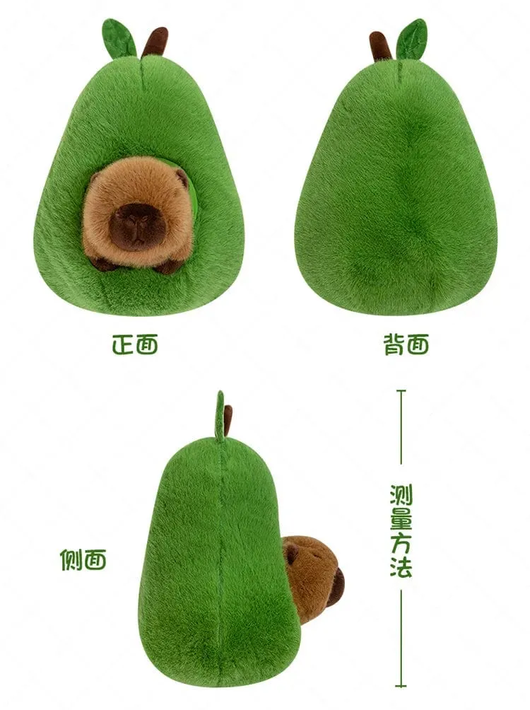 35 cm Hut Plüsch Capibala Puppe Weiches Tier Wasserschweinswal Maus Plüschtiere Avocado Puppe Kinder- und Mädchengeschenk Capybara Kissen