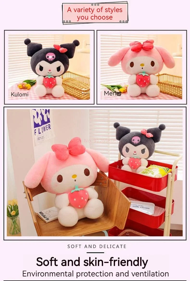 Sanrio Cartoon Kuromi My Melody Cinnamoroll Pochacco Pompom Purin Erdbeere Süße Umarmung Plüsch Puppe Spielzeug Für Kinder Überraschung Geschenk