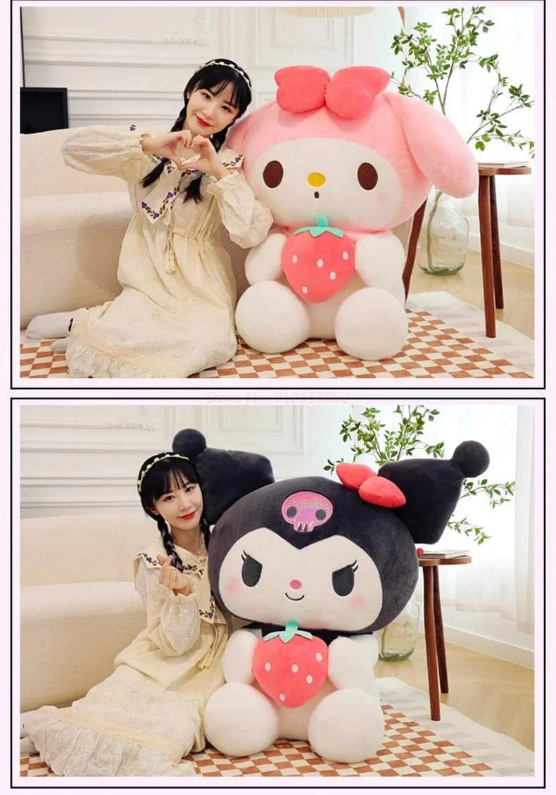 Sanrio Cartoon Kuromi My Melody Cinnamoroll Pochacco Pompom Purin Erdbeere Süße Umarmung Plüsch Puppe Spielzeug Für Kinder Überraschung Geschenk