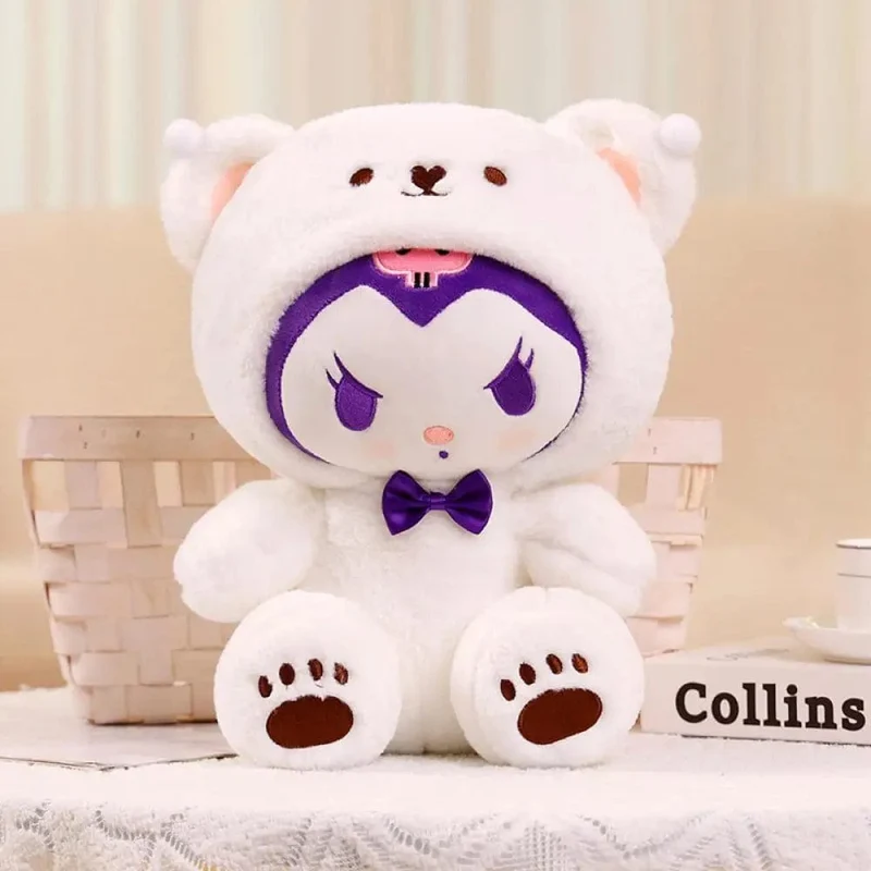 Sanrio 25 cm Kuromi Cinnamoroll Cross-Dressing-Plüschpuppe Hello Kitty Kawaii My Melody Anime Cartoon Plüschtier Weihnachtsgeschenke