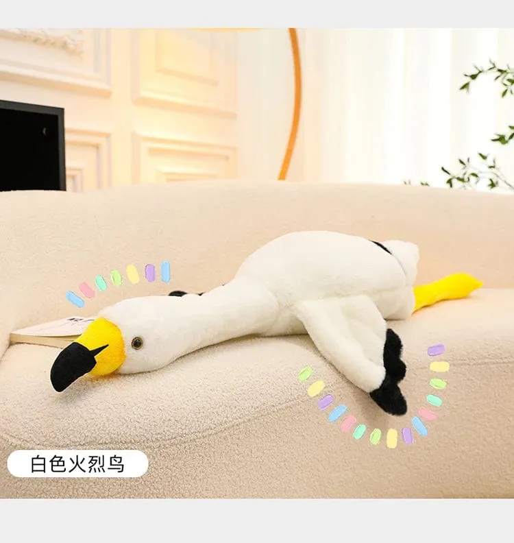 190cm Rosa Ins Flamingo Puppe Stofftier Weiches großes Kissen Mädchen Herzförmiges Lappenbett Bein Geburtstag Weihnachtsgeschenk Plüschtiere Stich