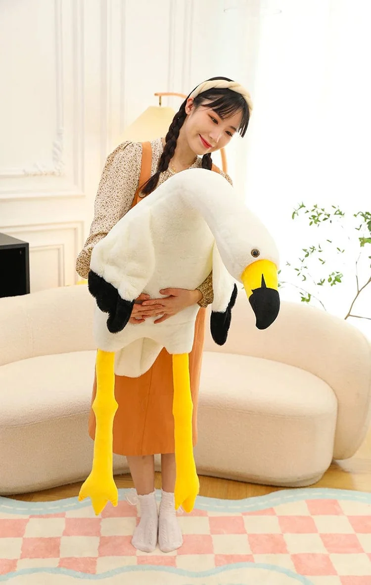 190cm Rosa Ins Flamingo Puppe Stofftier Weiches großes Kissen Mädchen Herzförmiges Lappenbett Bein Geburtstag Weihnachtsgeschenk Plüschtiere Stich