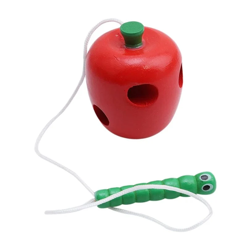 Montessori Spielzeug Wurm Essen Obst Holz Puzzle Spielzeug Kinder Finger Flexible Training Drehen Wurm Pädagogisches Spielzeug für Kinder Geschenke