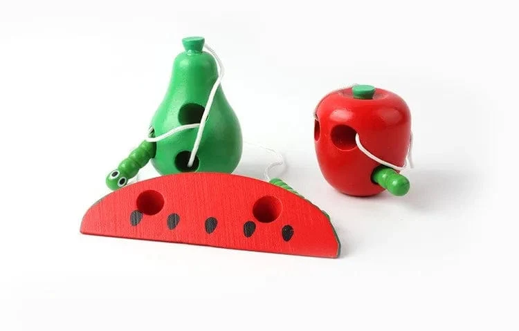 Montessori Spielzeug Wurm Essen Obst Holz Puzzle Spielzeug Kinder Finger Flexible Training Drehen Wurm Pädagogisches Spielzeug für Kinder Geschenke