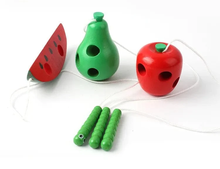 Montessori Spielzeug Wurm Essen Obst Holz Puzzle Spielzeug Kinder Finger Flexible Training Drehen Wurm Pädagogisches Spielzeug für Kinder Geschenke