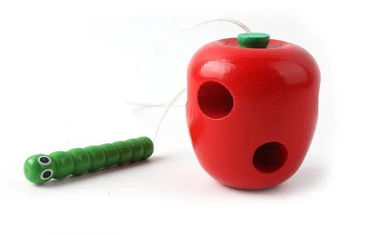 Montessori Spielzeug Wurm Essen Obst Holz Puzzle Spielzeug Kinder Finger Flexible Training Drehen Wurm Pädagogisches Spielzeug für Kinder Geschenke