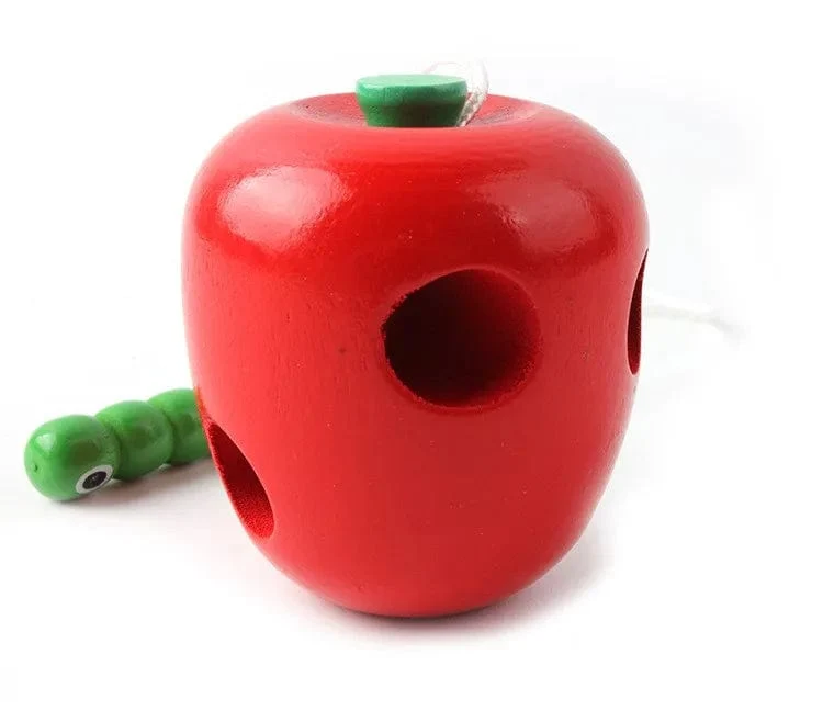 Montessori Spielzeug Wurm Essen Obst Holz Puzzle Spielzeug Kinder Finger Flexible Training Drehen Wurm Pädagogisches Spielzeug für Kinder Geschenke