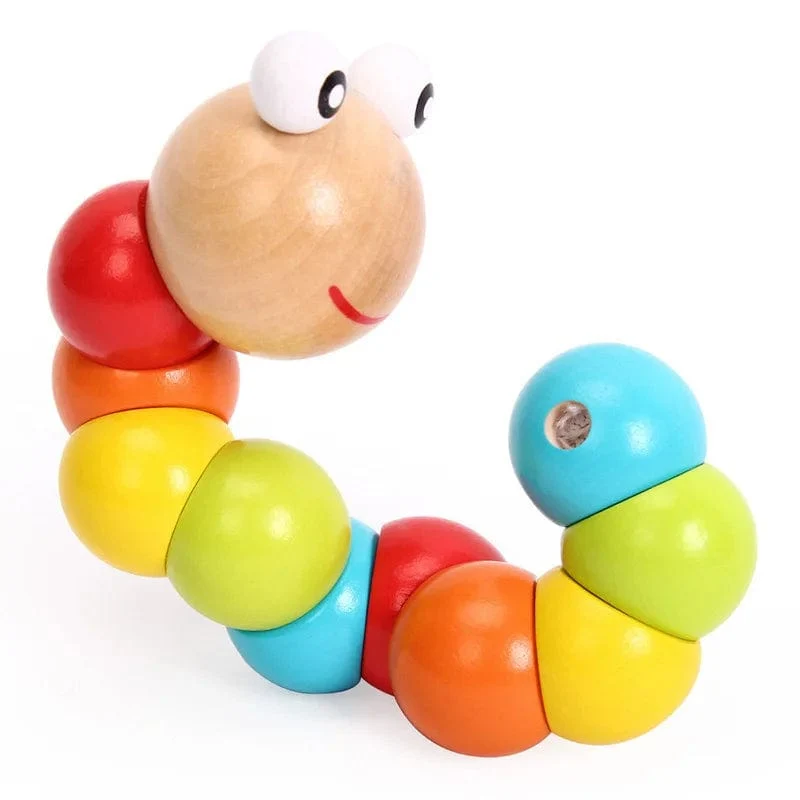 Montessori Spielzeug Wurm Essen Obst Holz Puzzle Spielzeug Kinder Finger Flexible Training Drehen Wurm Pädagogisches Spielzeug für Kinder Geschenke