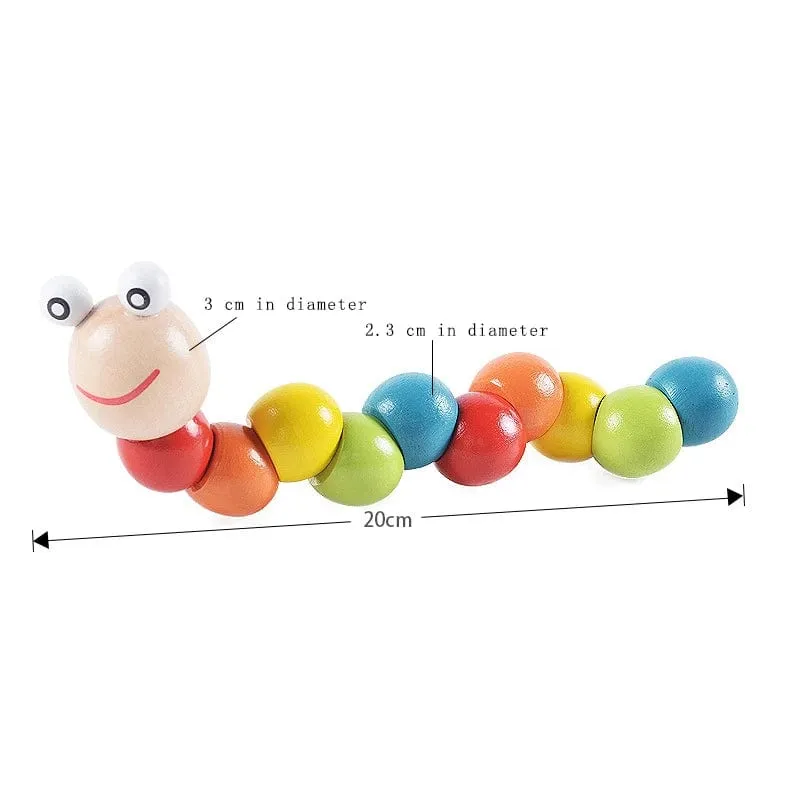 Montessori Spielzeug Wurm Essen Obst Holz Puzzle Spielzeug Kinder Finger Flexible Training Drehen Wurm Pädagogisches Spielzeug für Kinder Geschenke