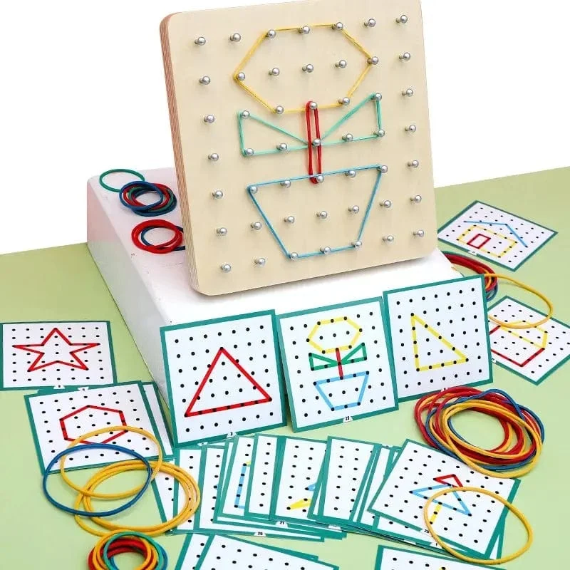Montessori Geometrie Mathematik Lehrmittel Für Kinder Form Pegboard Puzzle Spiel Frühen Kindheit Pädagogisches Holz Spielzeug Geschenke