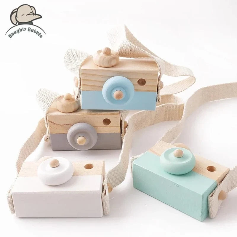 Holz Mode Kamera Baby Spielzeug Anhänger Baby Block Montessori Spielzeug für Kinder Holz DIY Präsentiert Pflege Geschenk Outdoor Spielzeug