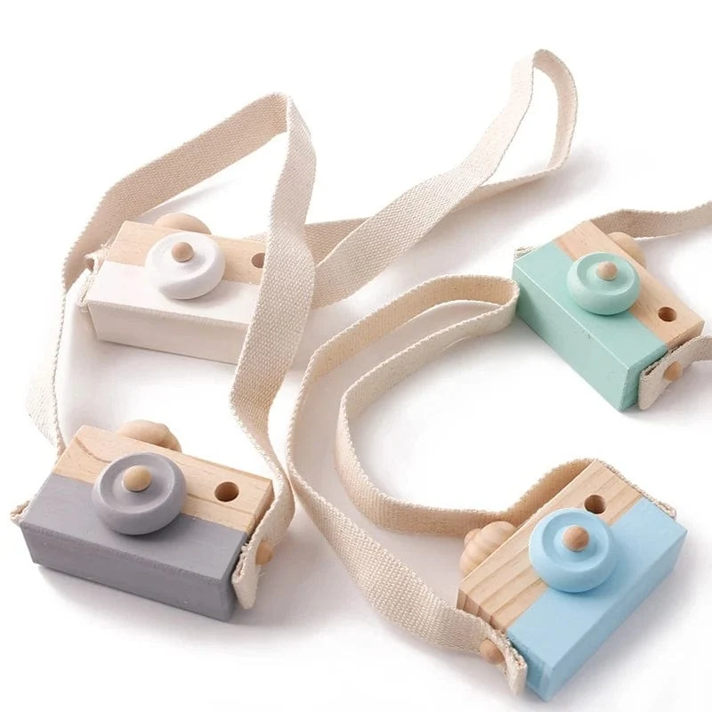 Holz Mode Kamera Baby Spielzeug Anhänger Baby Block Montessori Spielzeug für Kinder Holz DIY Präsentiert Pflege Geschenk Outdoor Spielzeug