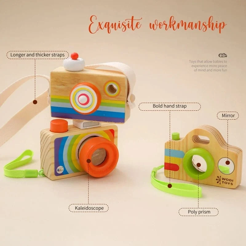 Holz Mode Kamera Baby Spielzeug Anhänger Baby Block Montessori Spielzeug für Kinder Holz DIY Präsentiert Pflege Geschenk Outdoor Spielzeug