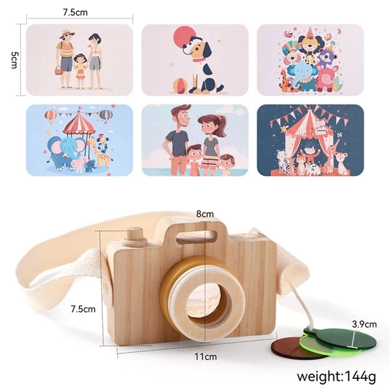Holz Mode Kamera Baby Spielzeug Anhänger Baby Block Montessori Spielzeug für Kinder Holz DIY Präsentiert Pflege Geschenk Outdoor Spielzeug