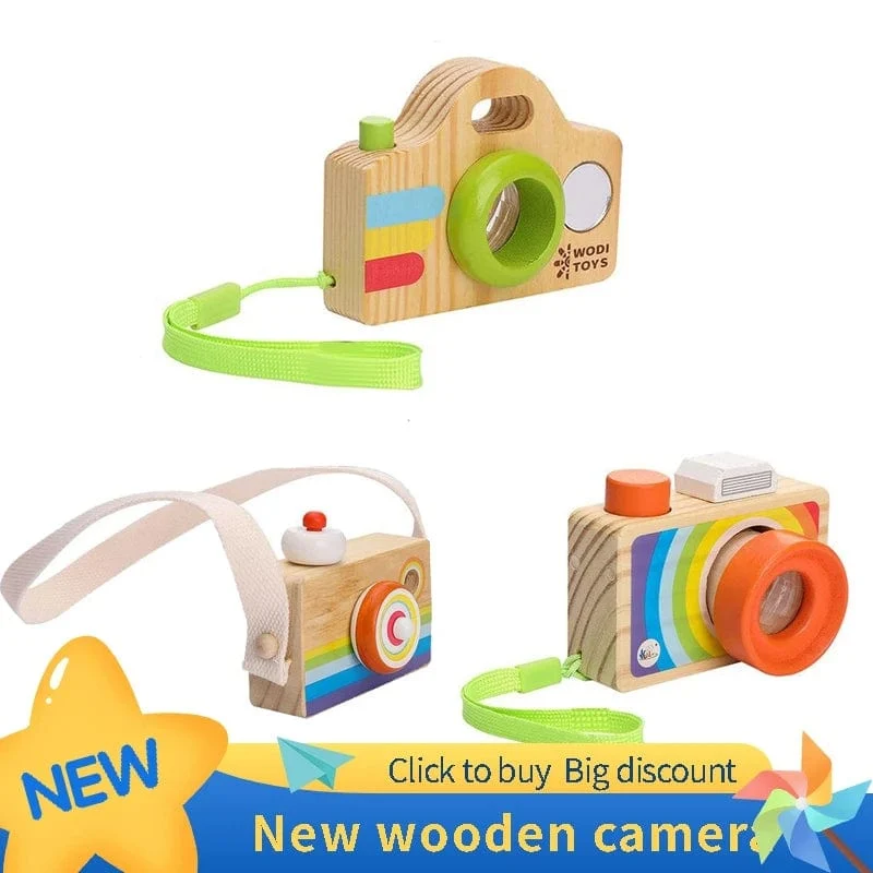 Holz Mode Kamera Baby Spielzeug Anhänger Baby Block Montessori Spielzeug für Kinder Holz DIY Präsentiert Pflege Geschenk Outdoor Spielzeug